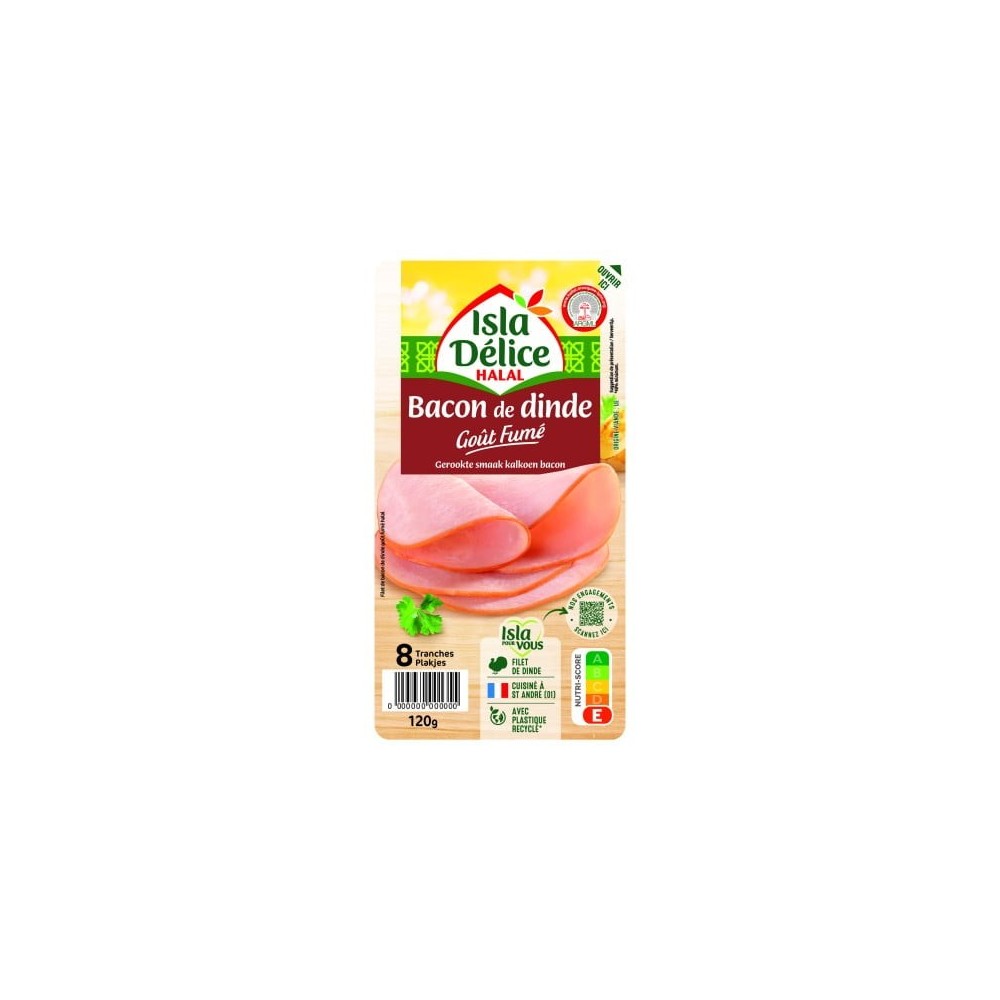 BACON DE DINDE GOUT FUME 8 TRANCHES